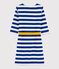Women's Long-Sleeved Stripy Dress SURF blue/MARSHMALLOW white
