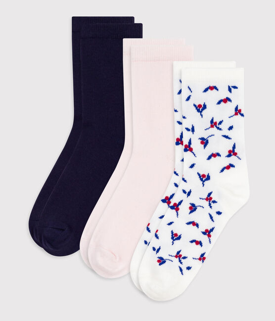 Children's flower-print cotton socks - 3-Pack variante 1