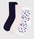 Children's flower-print cotton socks - 3-Pack