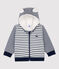 Babies' Sherpa Baseball Jacket MARSHMALLOW white/SMOKING blue
