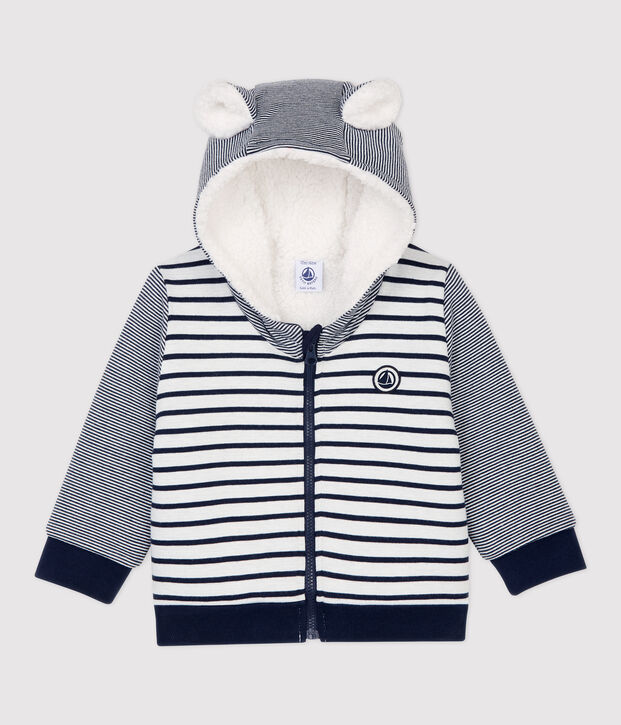 Babies' Sherpa Baseball Jacket white/blue