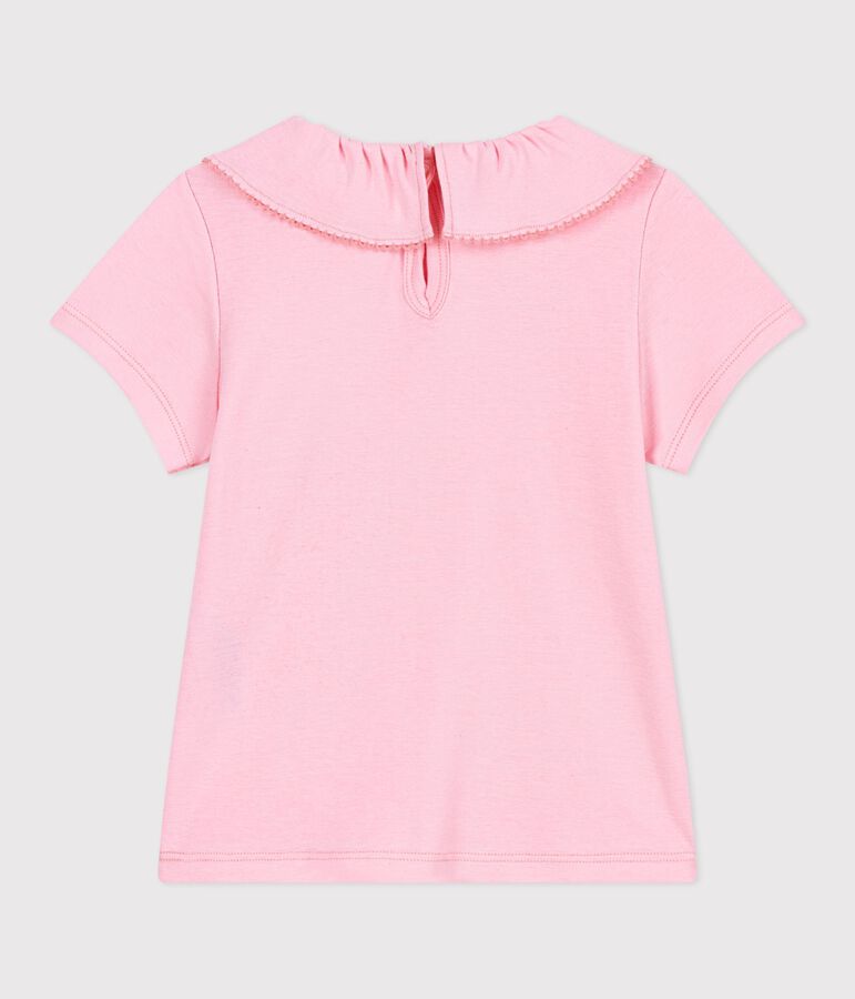 Children's short-sleeved plain cotton T-shirt pink