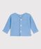 Babies' moss stitch cotton cardigan FLO blue