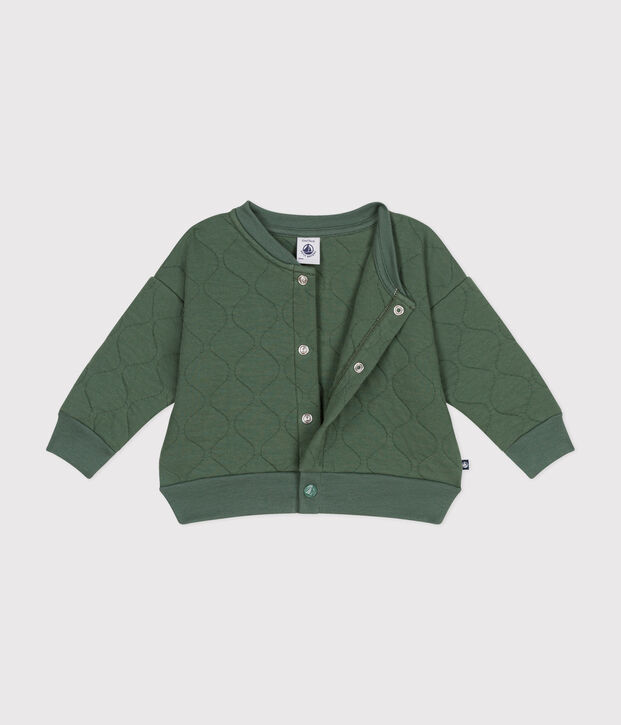 Babies' Quilted Tube Knit Baseball Jacket green