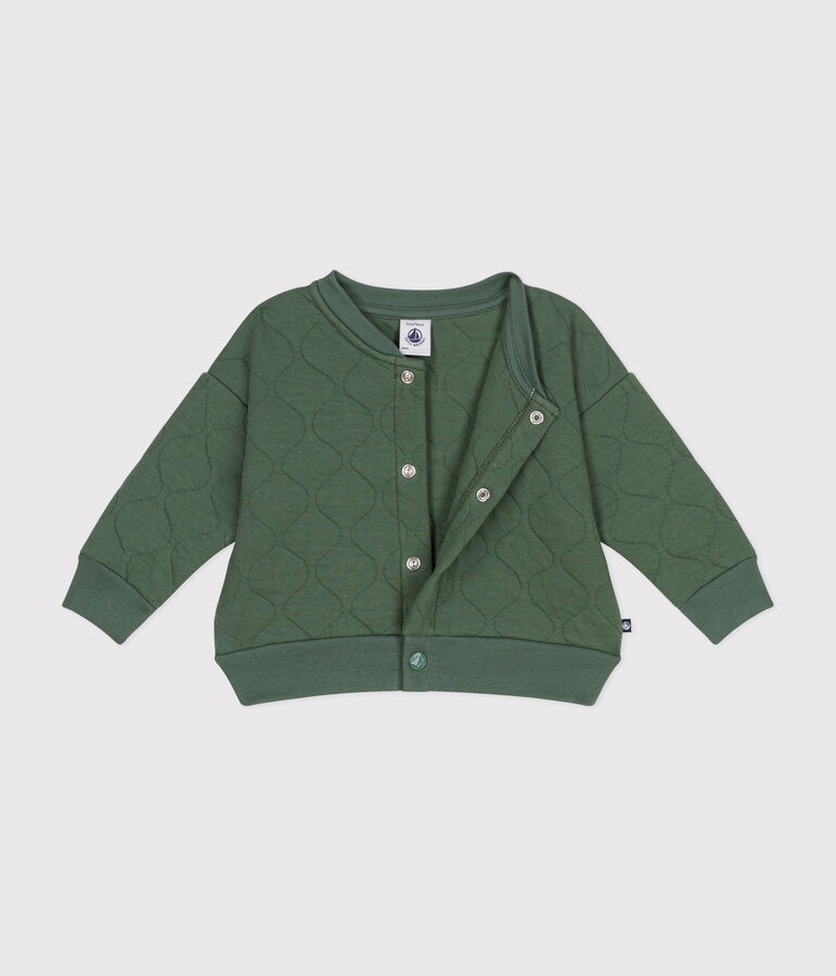 Babies' Quilted Tube Knit Baseball Jacket green