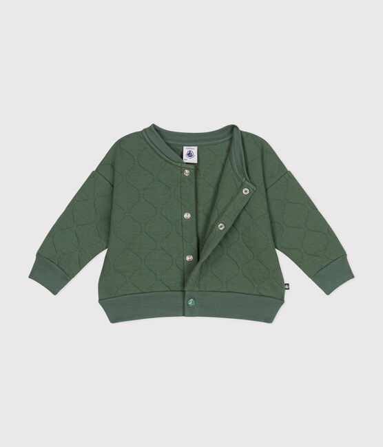 Babies' Quilted Tube Knit Baseball Jacket CROCO green