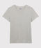 Women's Straight Fit Organic Cotton Round Neck T-Shirt BELUGA CHINE grey