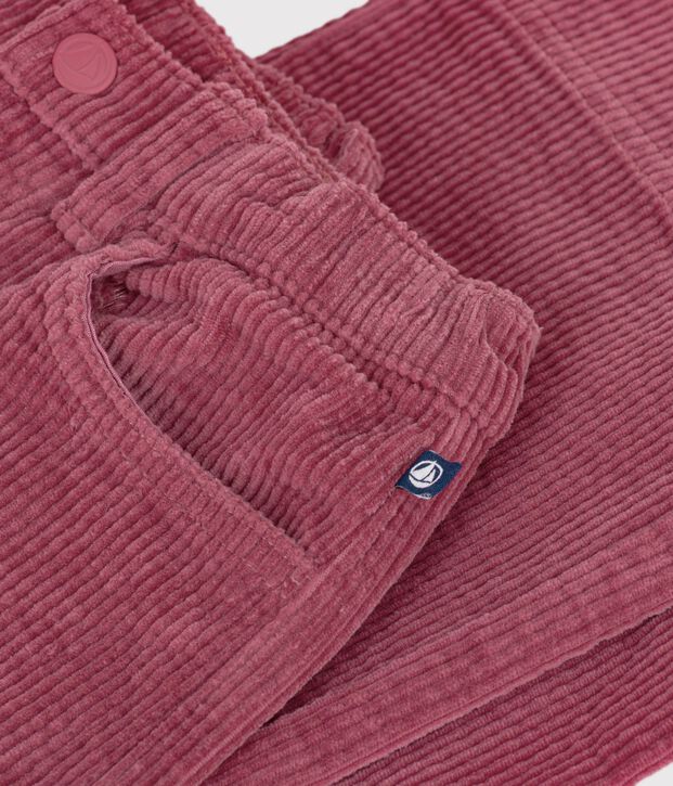 Children's wide-leg corduroy trousers pink