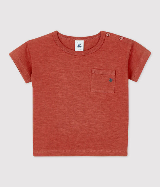 Babies' Plain Short-Sleeved Jersey T-Shirt OMBRIE brown