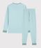Unisex Blue Stripy Ribbed Pyjamas TIKI blue/MARSHMALLOW white