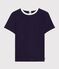 Women's short-sleeved plain cotton T-shirt blue