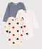 Babies' Heart Patterned Long-Sleeved Cotton Bodysuits - 3-Pack variante 1