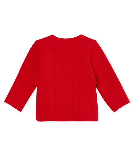 Baby girls' cardigan in quilted tube knit TERKUIT red