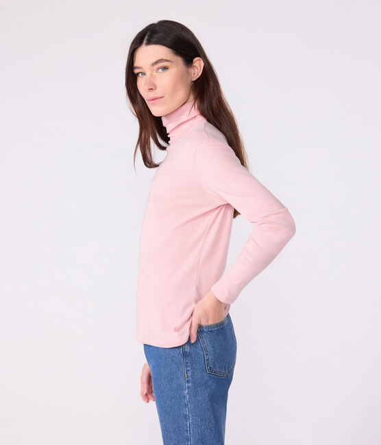 The Iconic cotton polo neck top for women JOLI pink