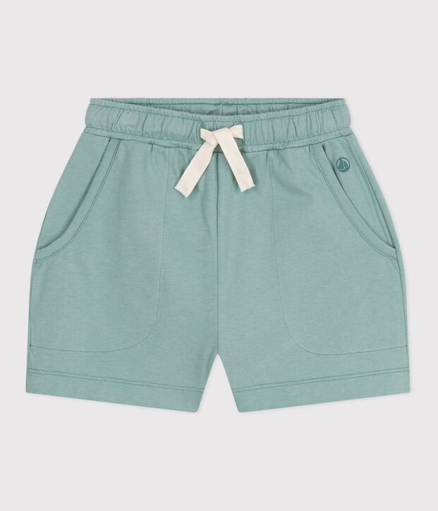 Children's plain cotton shorts green