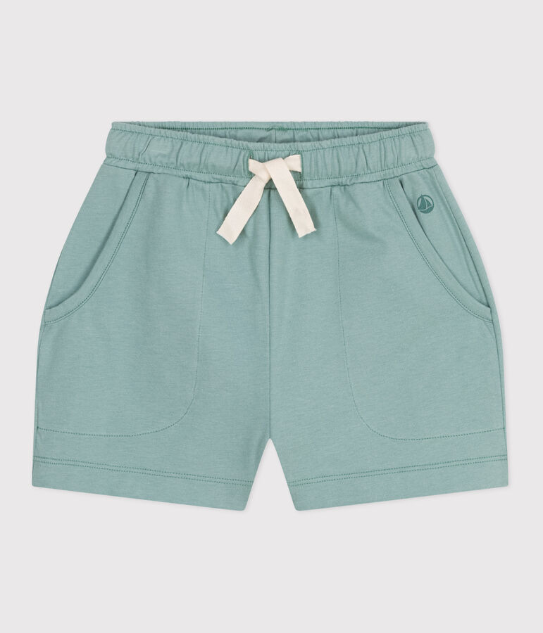 Children's plain cotton shorts green