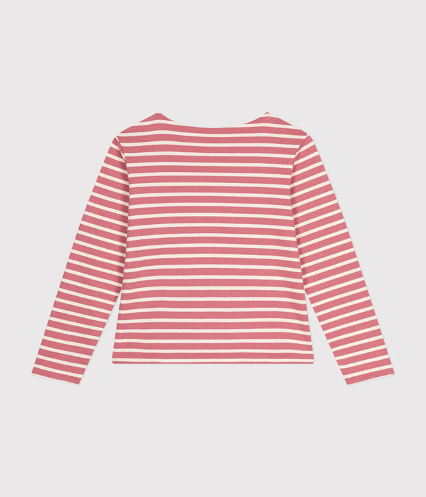 Women's Buttoned Cotton Breton Top pink/ecru