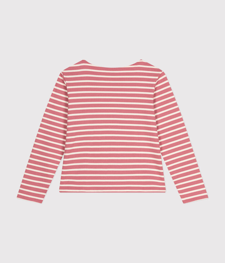 Women's Buttoned Cotton Breton Top ROSEWOOD pink/AVALANCHE