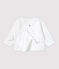 Babies' Organic Cotton Quilted Cardigan MARSHMALLOW white
