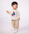 Babies' plain and boat patterned cotton sweatshirt MONTELIMAR CHINE