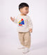 Babies' plain and boat patterned cotton sweatshirt