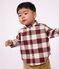 Babies' checked flannel shirt brown/beige