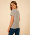 Women's Straight Round-Neck Cotton T-Shirt AVALANCHE white/SMOKING blue