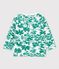 Babies' Plant Print Fleece Sweatshirt MARSHMALLOW white/GAZON green