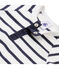 Baby boy coverall in striped heavy jersey COQUILLE beige/ABYSSE blue