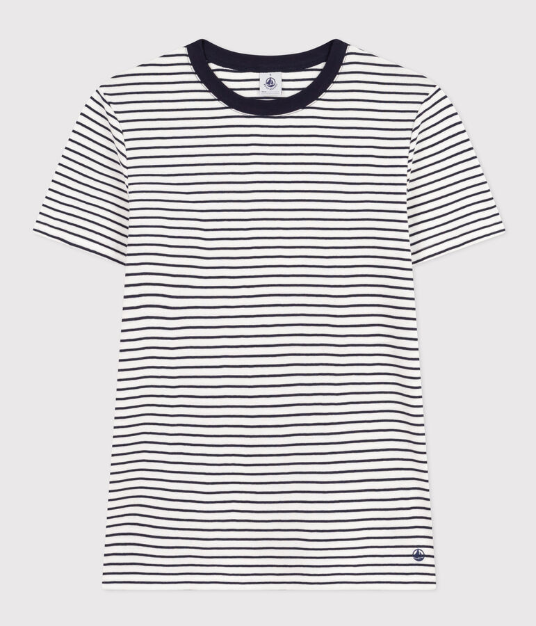 Women's Iconic Striped Cotton T-Shirt white/blue