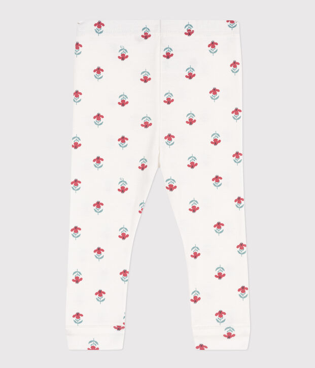 Babies' Cotton Floral Print Leggings white/multicolor