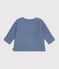 Cardigan b&eacute;b&eacute; tricot point mousse en coton uni blue