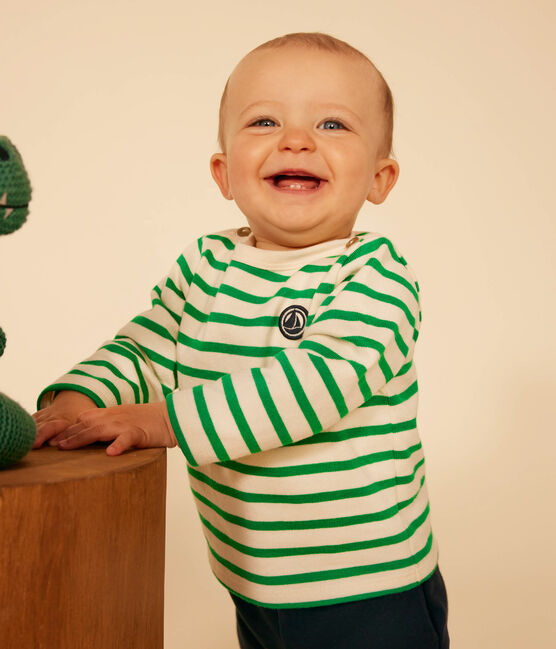 Babies' Thick Cotton Breton Top AVALANCHE /PRADO