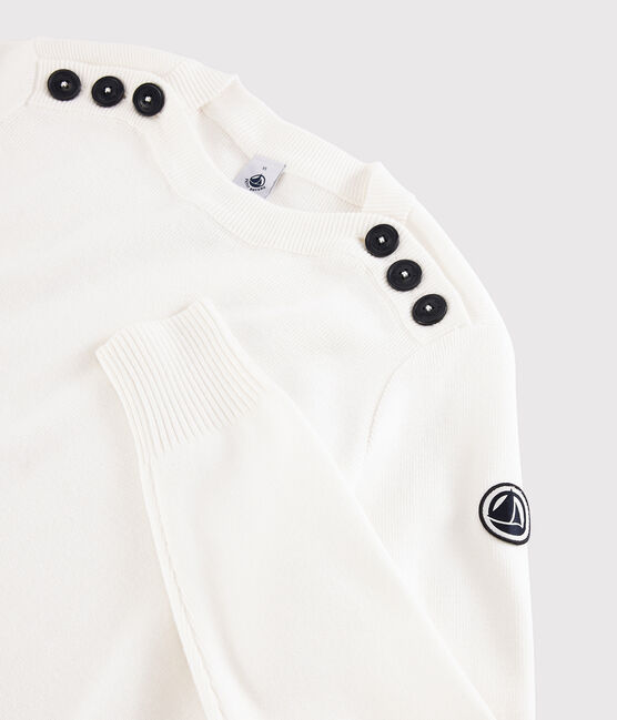 Women's Navy Cotton Pullover MARSHMALLOW white
