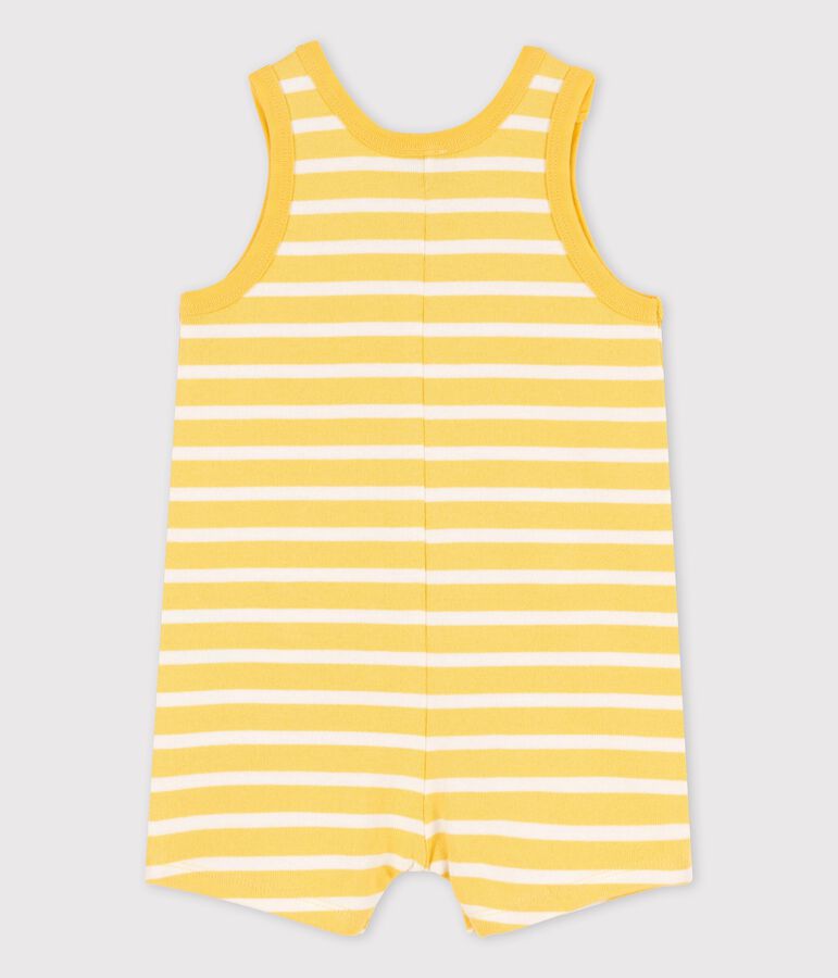 Babies' Thick Jersey Short Playsuit yellow/white