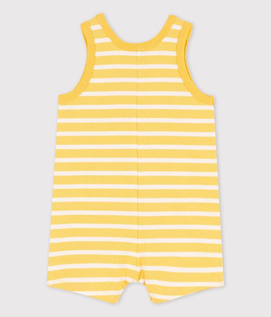 Babies' Thick Jersey Short Playsuit ORGE yellow/MARSHMALLOW white