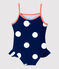 Babies' Eco-Friendly Swimsuit MEDIEVAL blue/MARSHMALLOW white