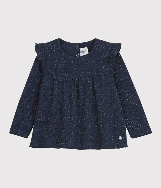 Babies' Cotton Blouse SMOKING blue/MARSHMALLOW white