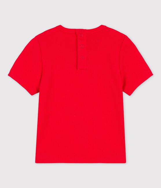 Babies' Short-Sleeved Cotton T-Shirt With Motif PEPS red