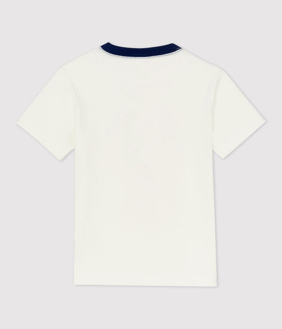 Boys' Short-Sleeved Cotton T-Shirt MARSHMALLOW white