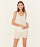 Women's sleeveless linen top MARSHMALLOW white