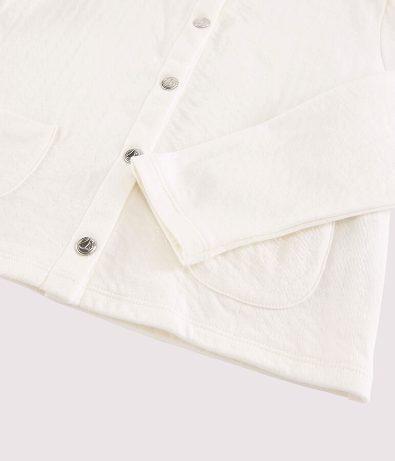 Girls' Tube Knit Cardigan white