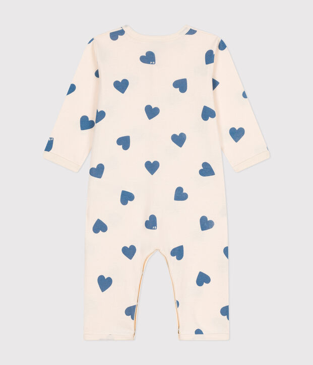 Babies' printed cotton footless pyjama suit blue/blue
