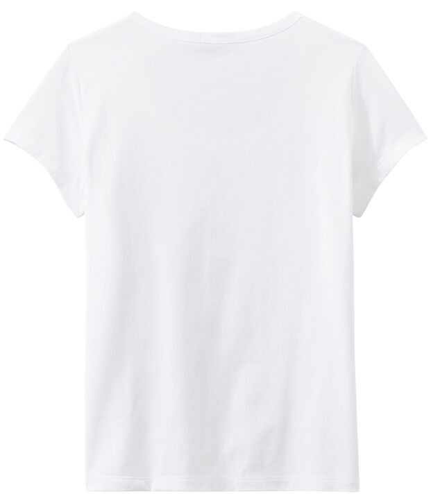 SCOOP NECK women's fine jersey tee white
