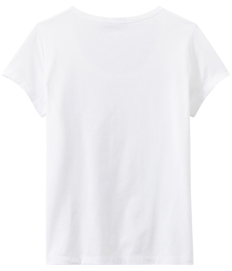 SCOOP NECK women's fine jersey tee ECUME white