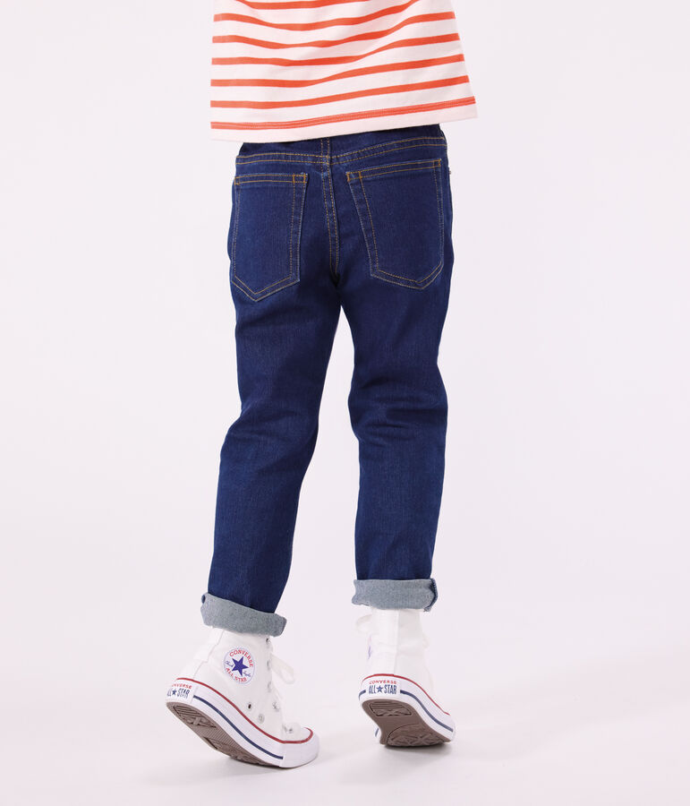 Girls' slim denim trousers blue