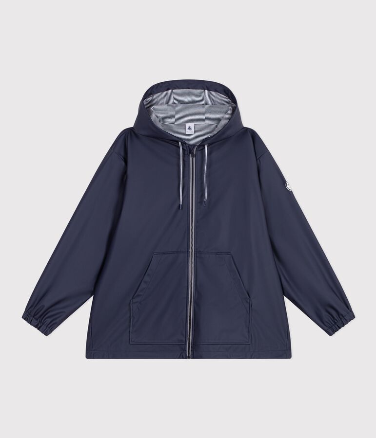 Women's short raincoat blue