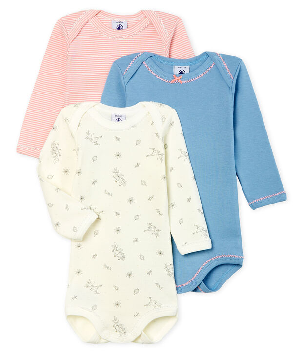 Baby Girls' Long-Sleeved Bodysuit - 3-Piece Set multicolor