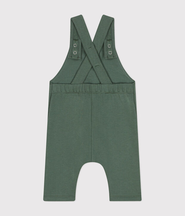 Babies' Long Fleece Dungarees green