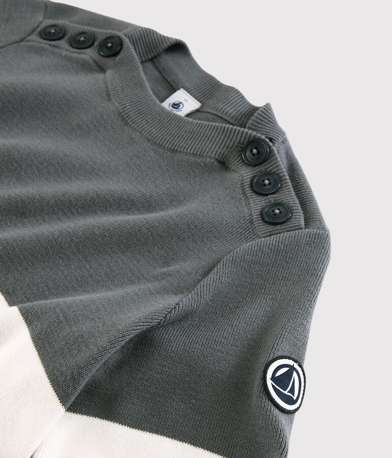 Women's Navy Cotton Pullover grey/white